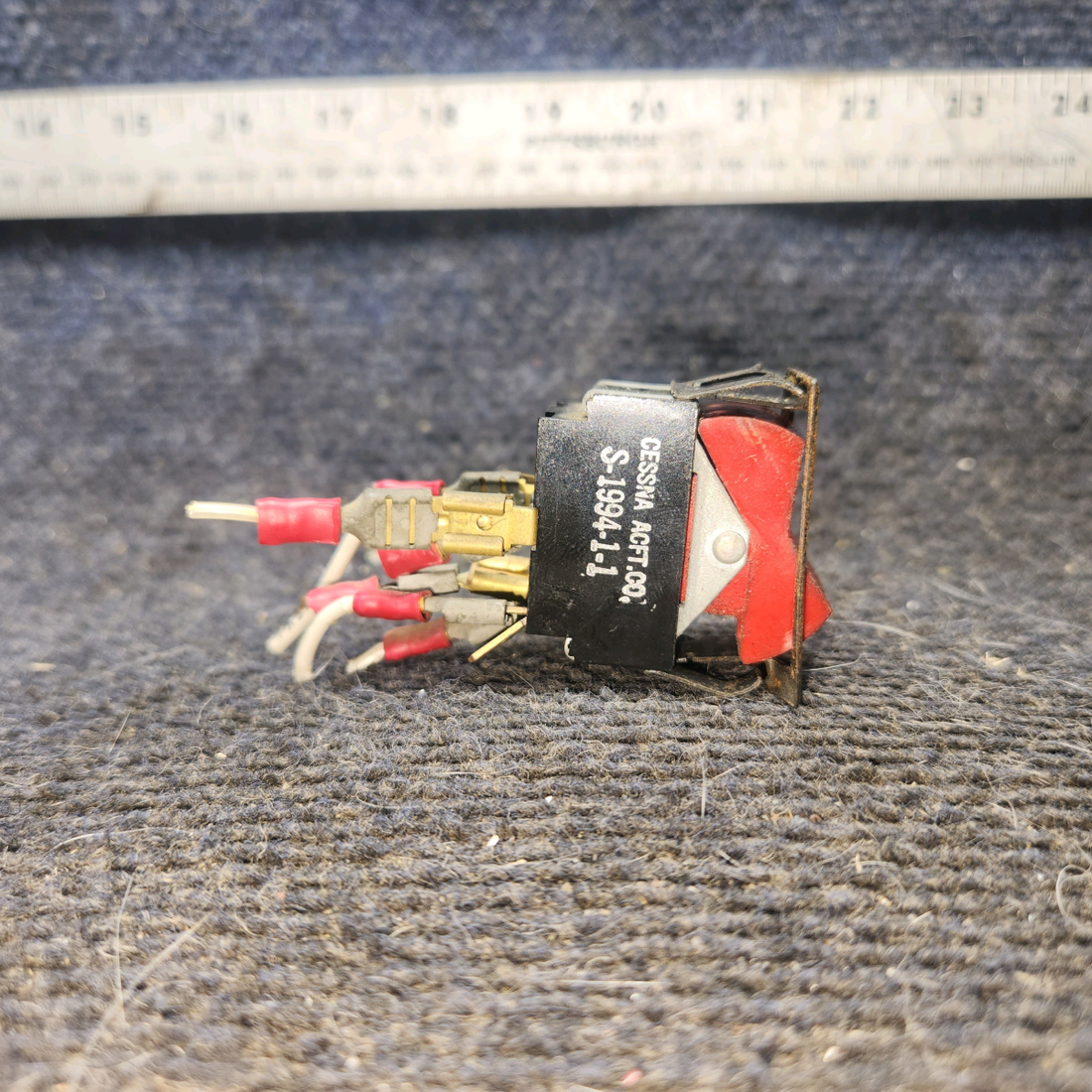 Used aircraft parts for sale, S1994-1-1 cessna 172k Dual Rocker Master Switch
