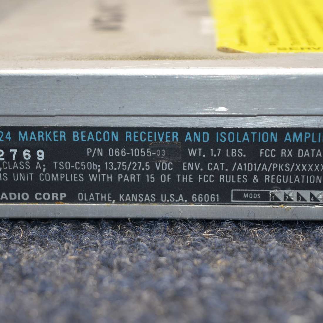 Used aircraft parts for sale, 066-1055-03 Cessna C175 KMA 24 BENDIX KING AUDIO PANEL NO RACK NO CONNECTOR