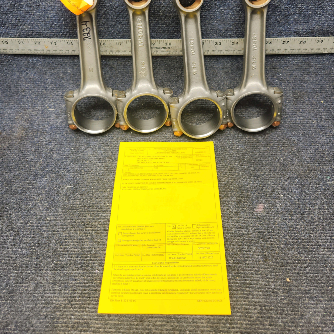 Used aircraft parts for sale, 78030 Lycomoing O-320 CESSNA 172K Connection Rod set of 4 With 8130