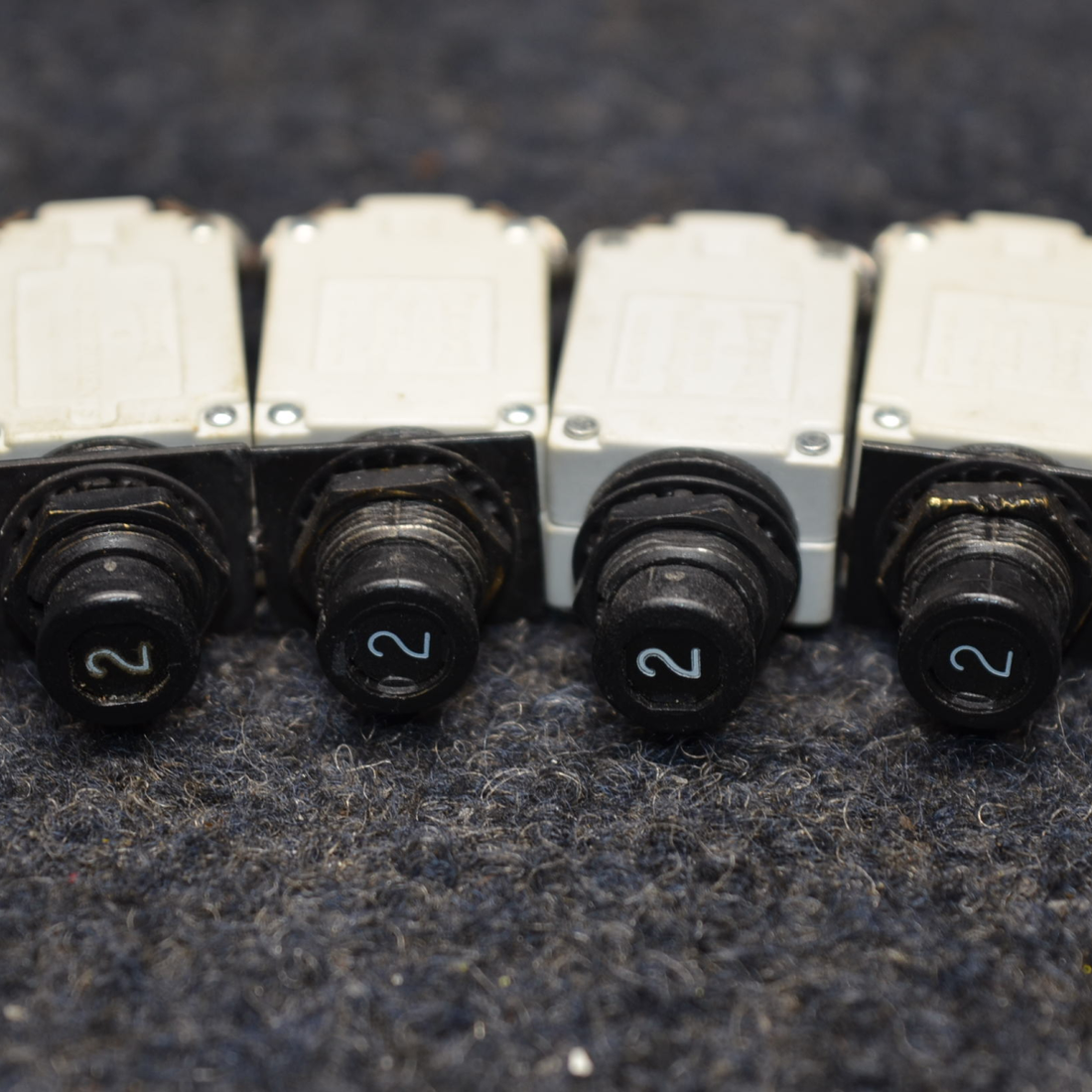 Used aircraft parts for sale, 7277-2-2 Cessna C175 KLIXON CIRCUIT BREAKER 2AMP LOT OF FOUR (4)