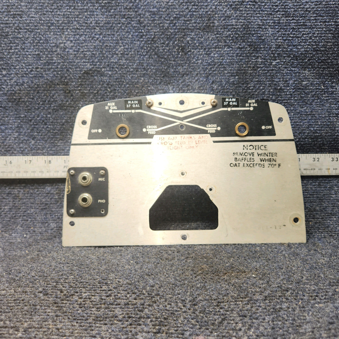 Used aircraft parts for sale, 96-920011-1 Beechcraft BEECHCRAFT 95-55B Fuel Selector Panel Assembly
