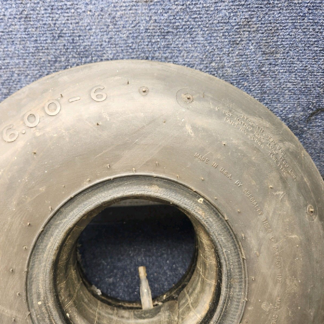 Used aircraft parts for sale, 30843 Air Hawk piper PA-28-181 6.00-6 4-Ply Type III Aircraft Tire with Tube