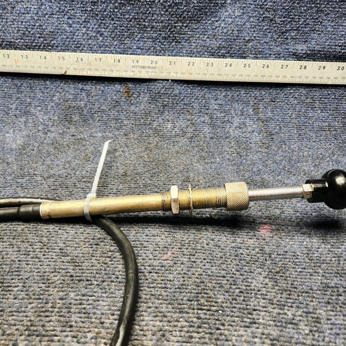 Used aircraft parts for sale, 35-944046-5 Beechcraft F33A THROTTLE CONTROL CABLE VERNIER (LENGTH: 52-3/4")