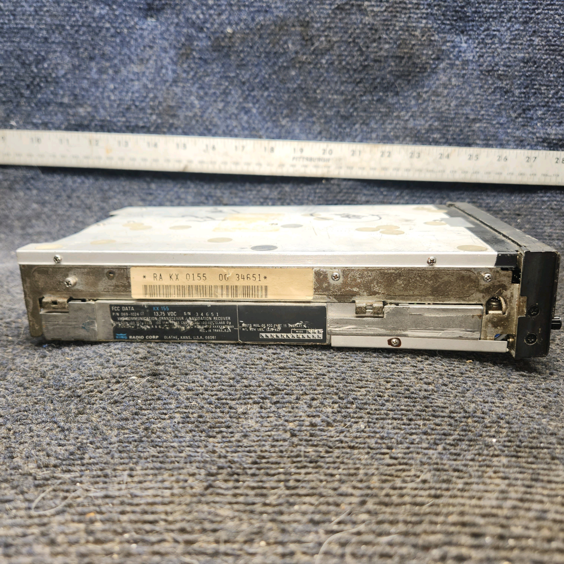Used aircraft parts for sale, 069-1024-01 King Radio KX 155 piper PA-28-181 NAV/COMM Glideslope 14V w/ Tray & Wiring