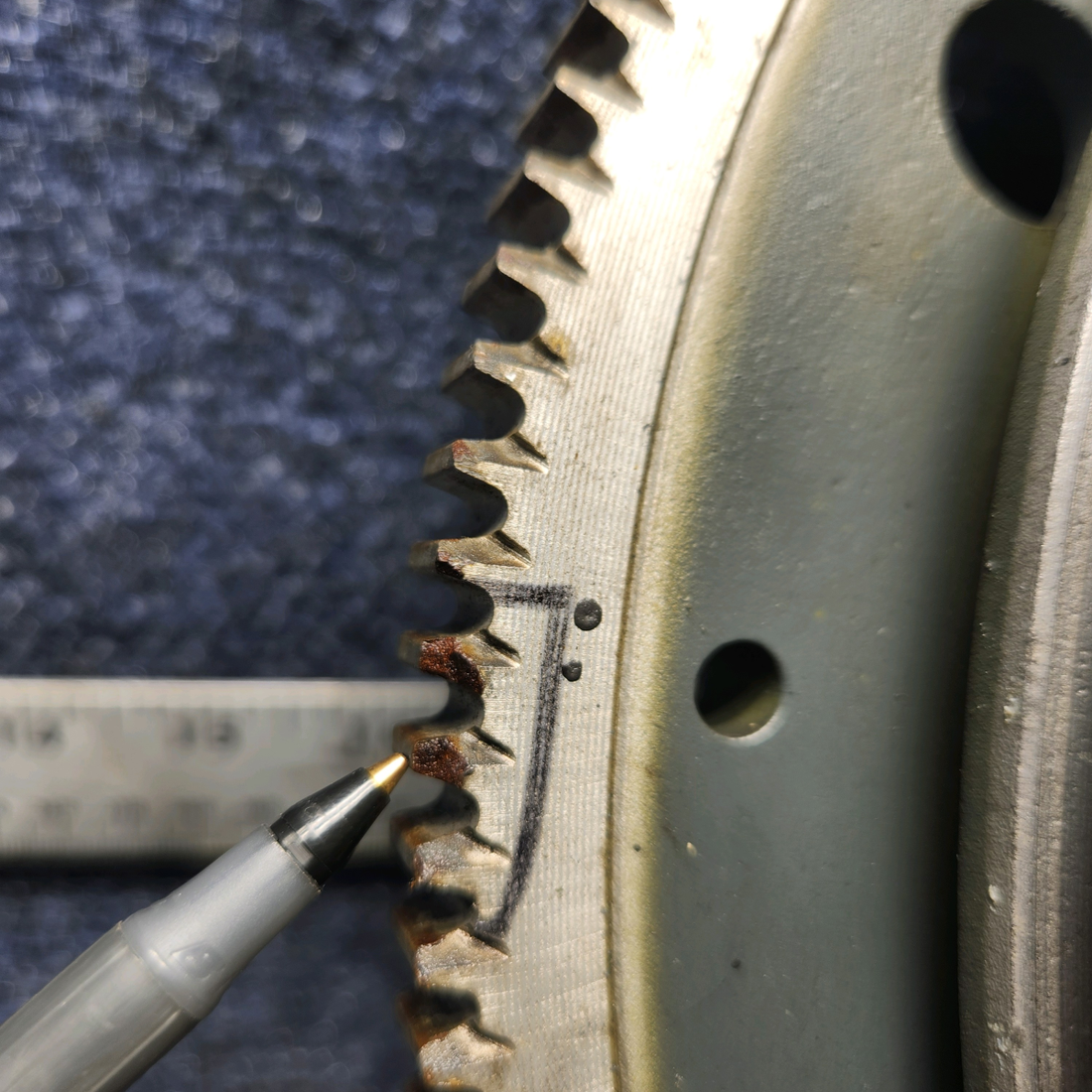 Used aircraft parts for sale, LW-16471 CESSNA C172RG STARTER RING GEAR ASSEMBLY TEETH: 149, 6 HOLES - 2 PLUGGED