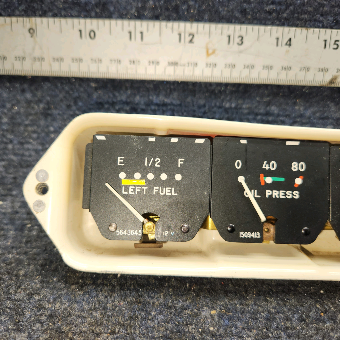 Used aircraft parts for sale, 35-324401-5 Beechcraft 35-B33 Instrument Gauge Cluster (Volts: 12)