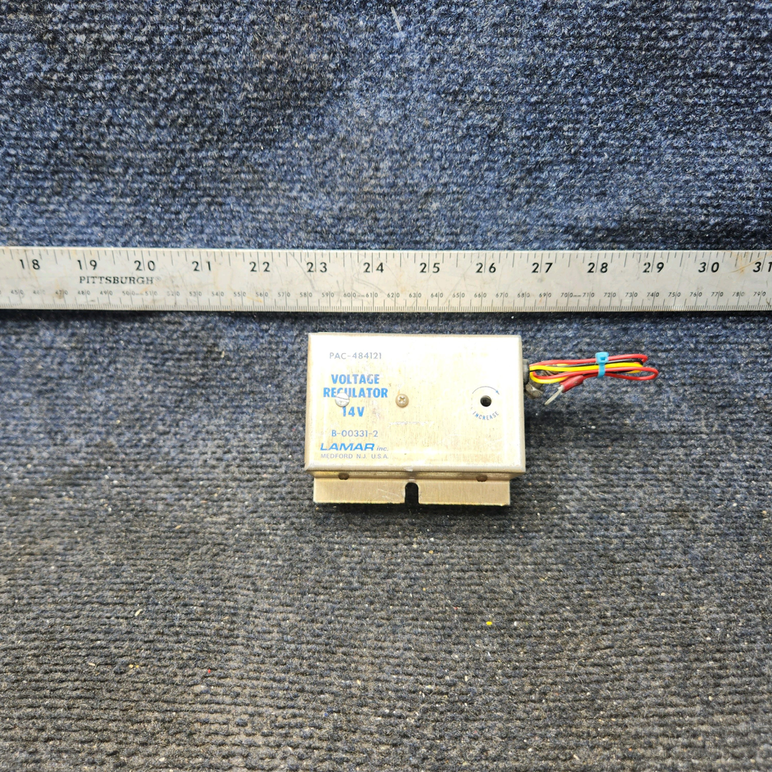 Used aircraft parts for sale, B-00331-2 Lamar Voltage Regulator (14V)