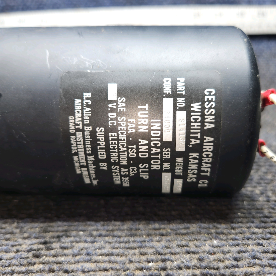 Used aircraft parts for sale, S1413N1 cessna 150G Turn and Slip Indicator – 12V