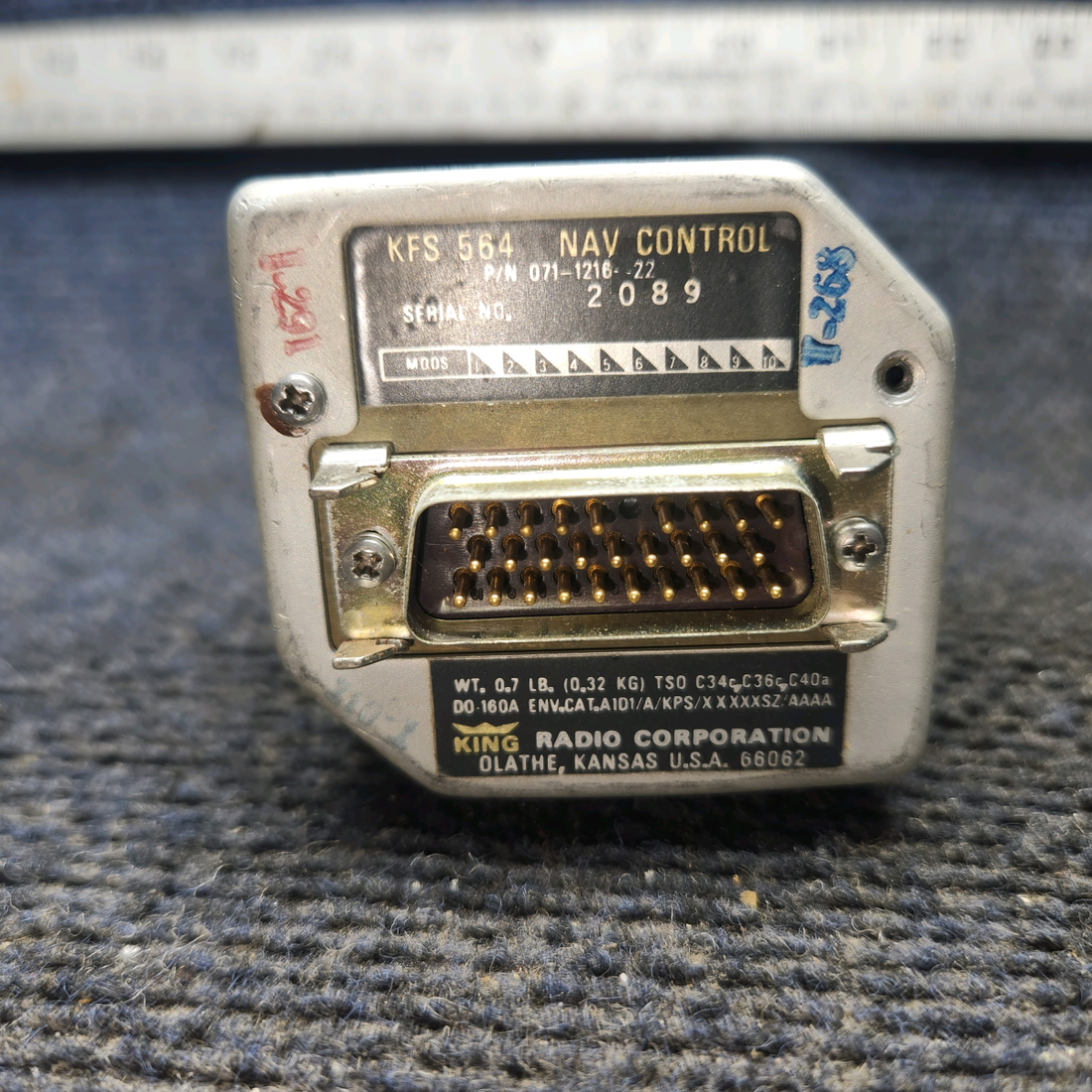 Used aircraft parts for sale, 071-1216-22 Bendix King KFS-564 Cessna 180 Nav Control