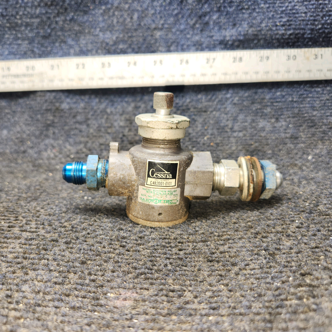 Used aircraft parts for sale, 32-436 Cessna 172F Suction Relief Valve Assembly