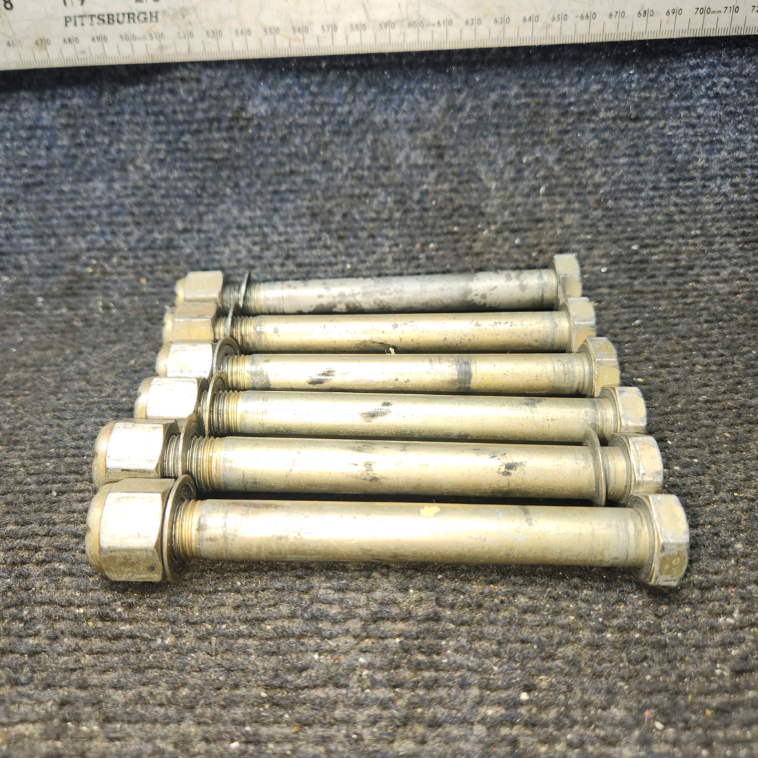 Used aircraft parts for sale, A2513-16 Cessna 172E Prop Bolts (6) (1/2 Bolt 3/4 Head 4.75 in Long)