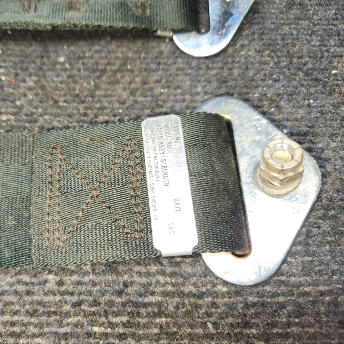 Used aircraft parts for sale, 449965-421-2264 AM-Safe 9600-22 Piper PA28-161 Seatbelt Assembly