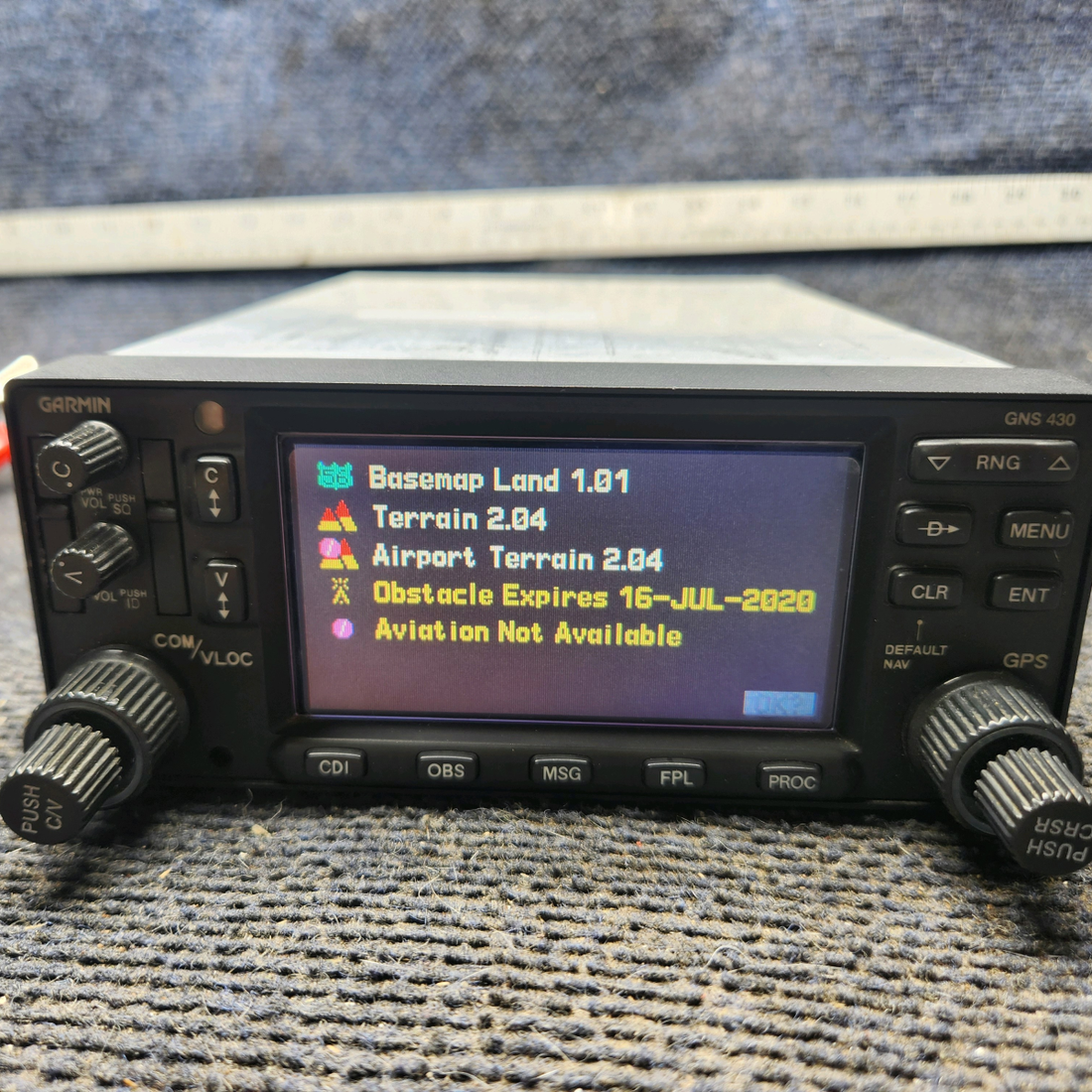 Used aircraft parts for sale, 011-00280-10 Garmin GNS 430 cessna 172k Non-WAAS GPS/COM/NAV Unit with Tray and Connectors