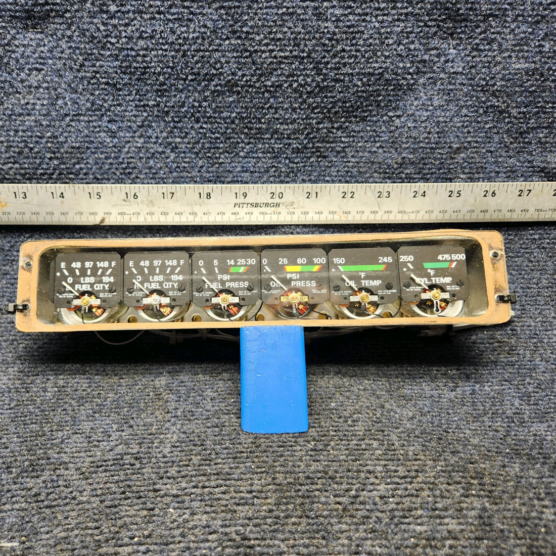 Used aircraft parts for sale, 6247-00052 Rochester MOONEY M20J GAUGE INSTRUMENT CLUSTER MOONEY M20 14V