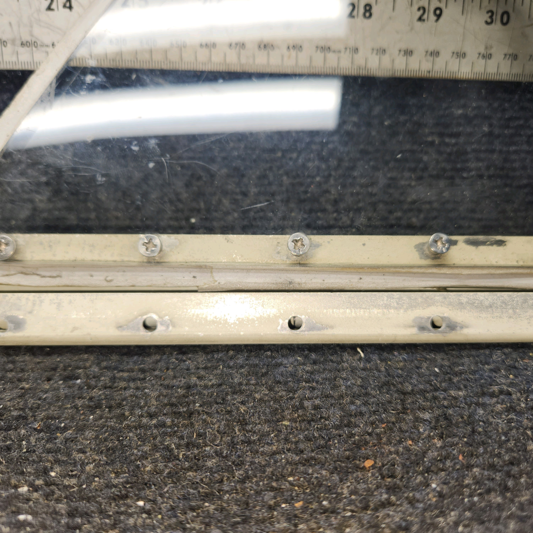 Used aircraft parts for sale, 65896-000 Piper PA32RT-300 Storm Window Assembly with Hinge