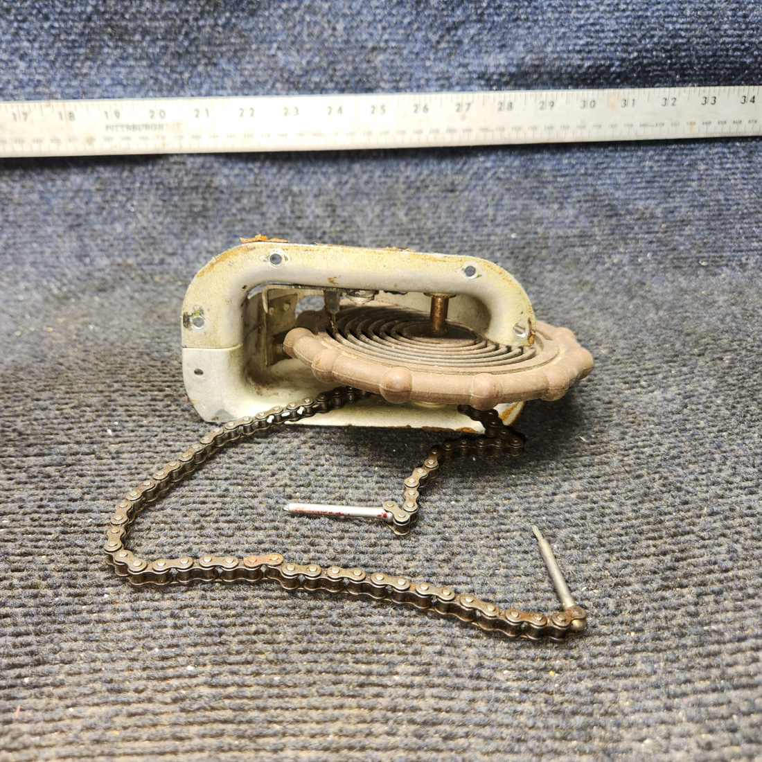 Used aircraft parts for sale, 0510127 Cessna C175 Elevator Tab Control Wheel W/Cover and Indicator