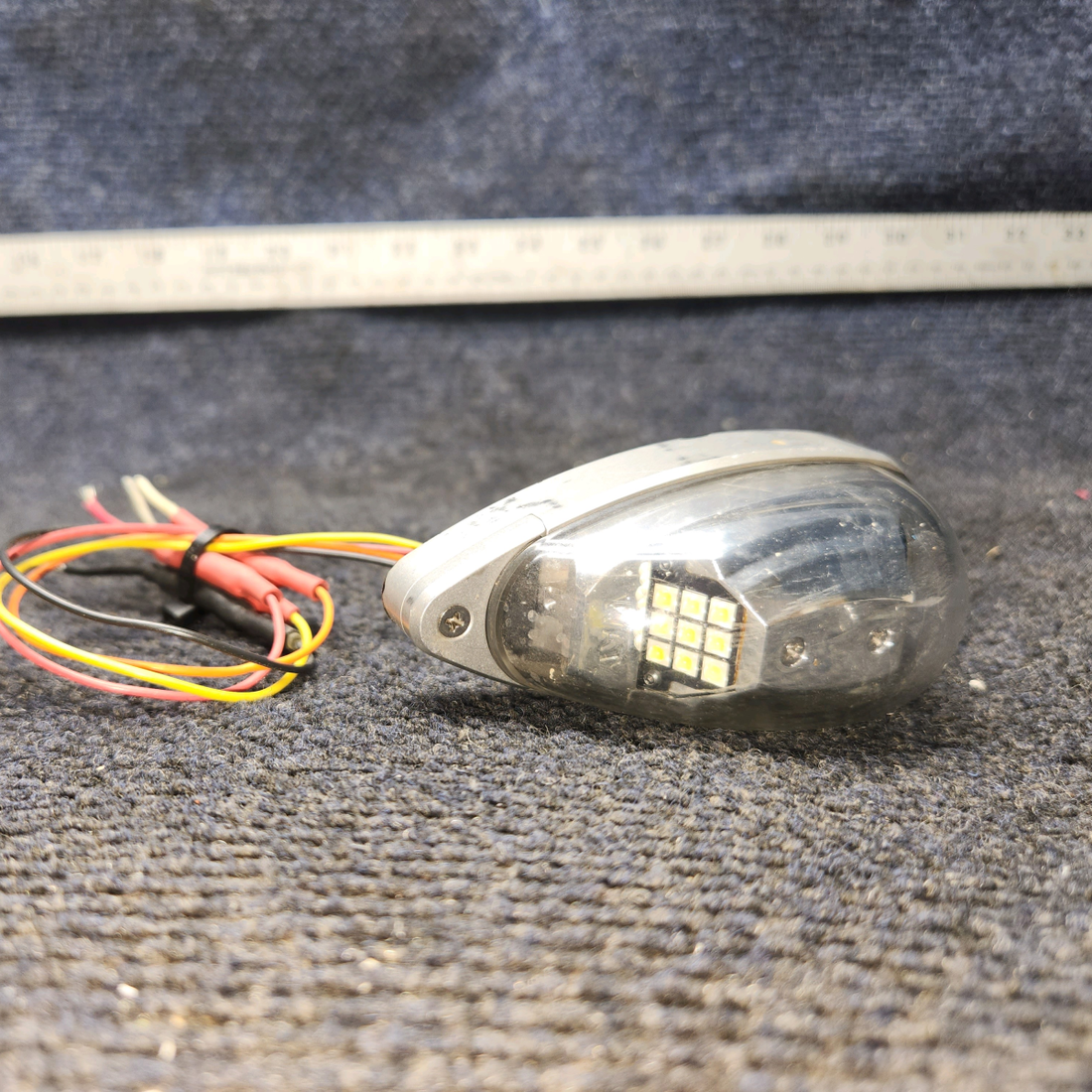 Used aircraft parts for sale, 01-0790725-01 WHELEN OR6501G Piper PA28-161 Anti-Collision Wingtip Light Green 14V