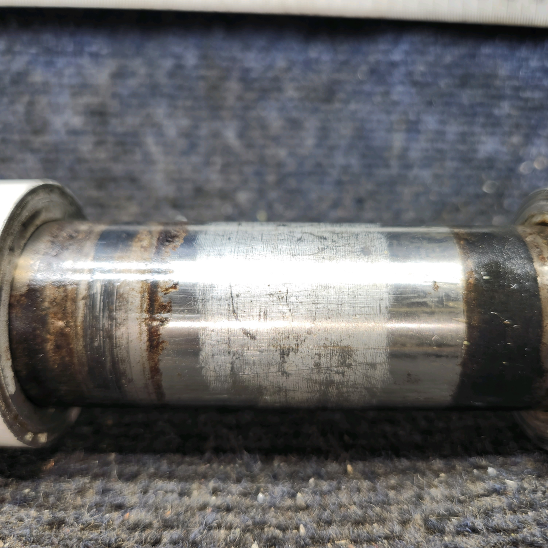 Used aircraft parts for sale, 0543001, 0543037-1, 0543003 Cessna 172E Nose Gear Axle Tube w/ Spacers & Ferrule