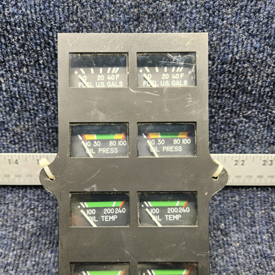 Used aircraft parts for sale, 39569-4 or 39569-3 PIPER PA28RT-201 ROCHESTER INSTRUMENT GAUGE CLUSTER 12 VOLTS