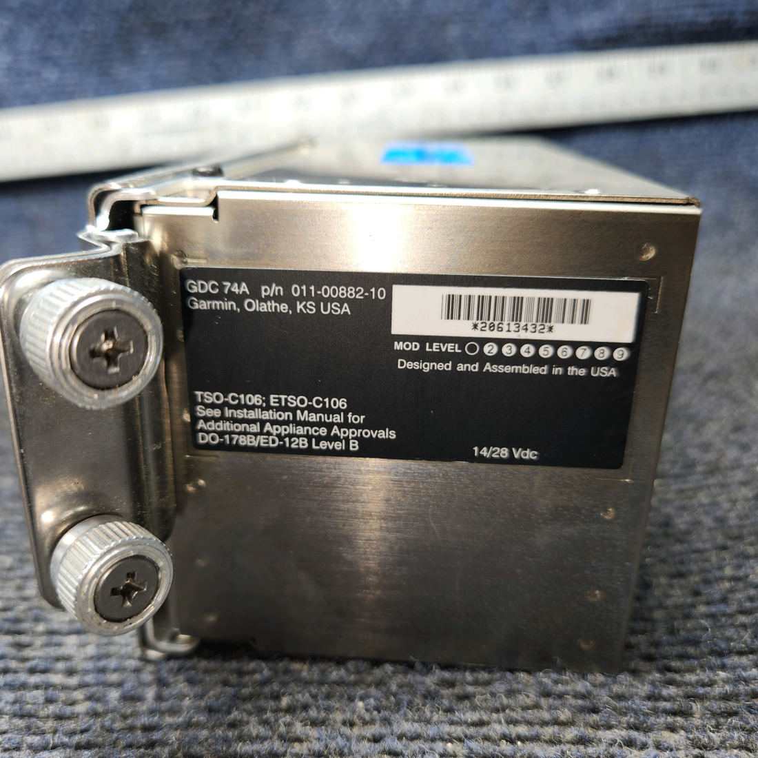 Used aircraft parts for sale, 011-00882-10 Garmin GDC-74A PIPER PA-24-250 Air Data Unit with Tray & Connector (14-28V)