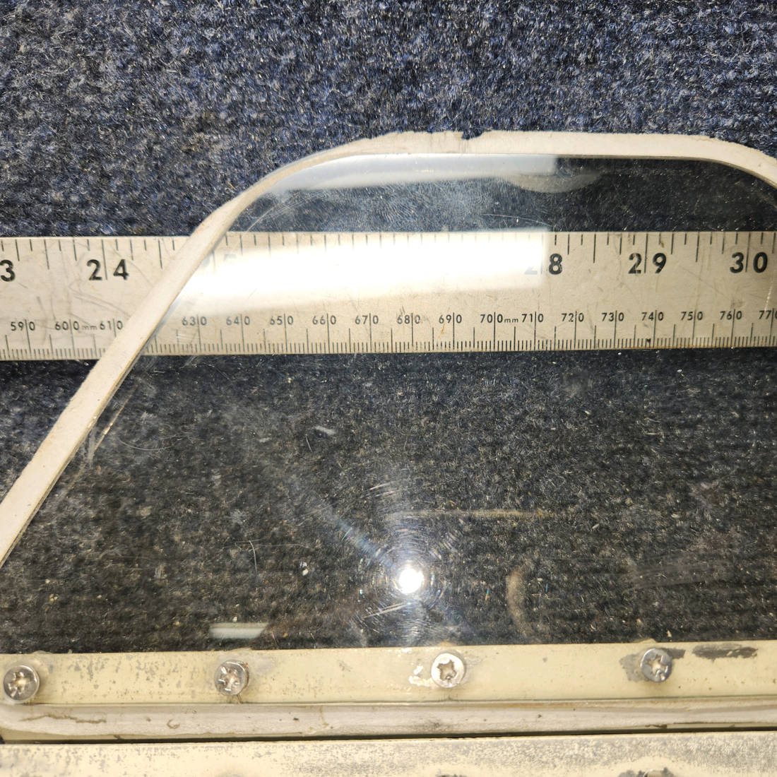 Used aircraft parts for sale, 65896-000 Piper PA32RT-300 Storm Window Assembly with Hinge