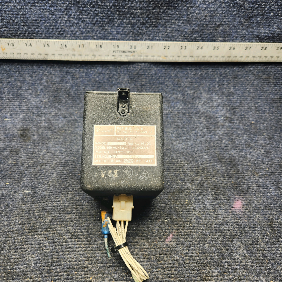 Used aircraft parts for sale, 36-380021-13 Edo-Air Beechcraft F33A ENGINE INSTRUMENT CLUSTER (14V)