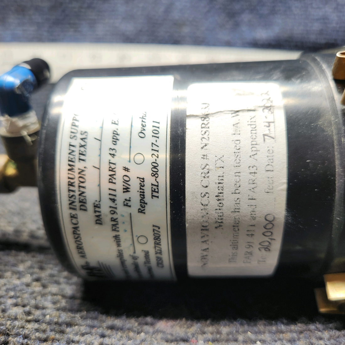 Used aircraft parts for sale, 5934P-3 United Instruments Piper PA28-161 Altimeter Indicator Code A.86