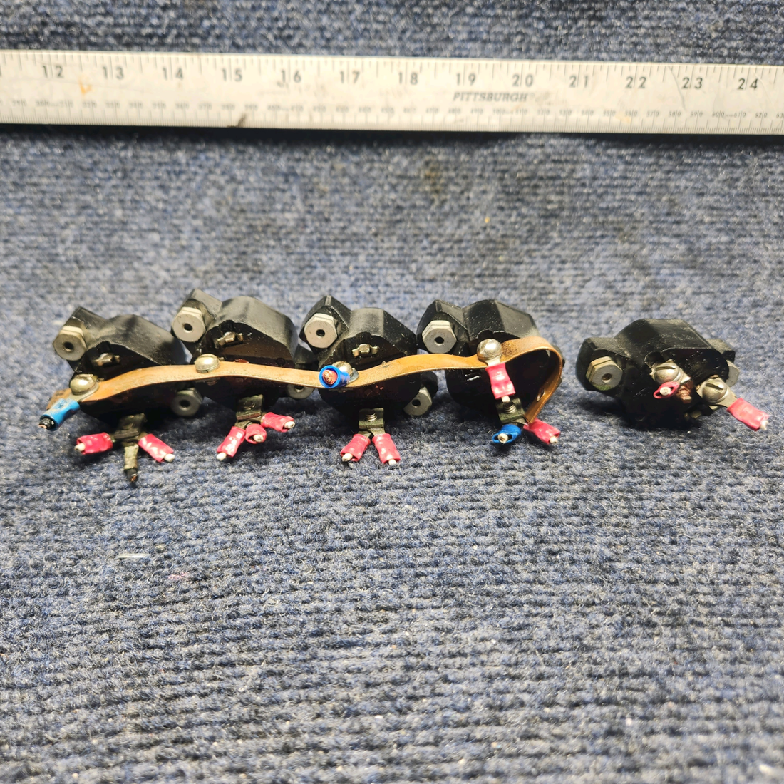 Used aircraft parts for sale, CM-5, CM-10, CM-15 Beechcraft A23A Musketeer Custom III CIRCUIT BREAKER SET OF 5 (AMPS: 5, 10, 15)