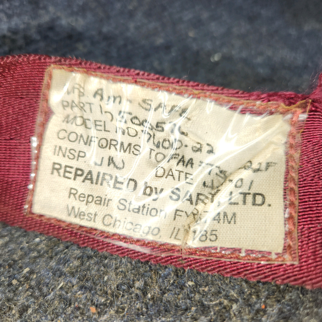 Used aircraft parts for sale, PS50039-4-2A Piper PA32RT-300 Forward Belt Assembly