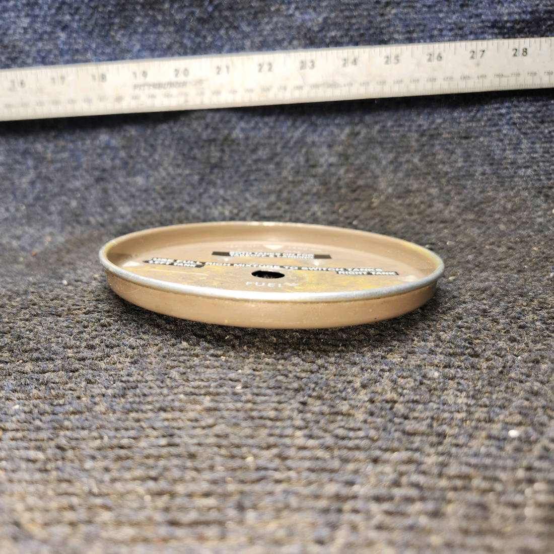Used aircraft parts for sale, 0511198 Cessna 182G Fuel Selector Cup and Placard
