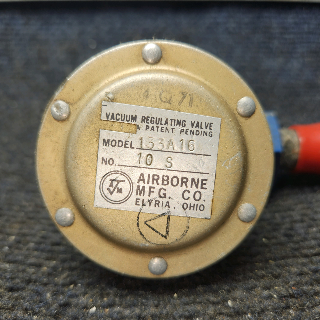 Used aircraft parts for sale, C482001-0401 Airborne Cessna 172RG Vacuum Regulator Valve