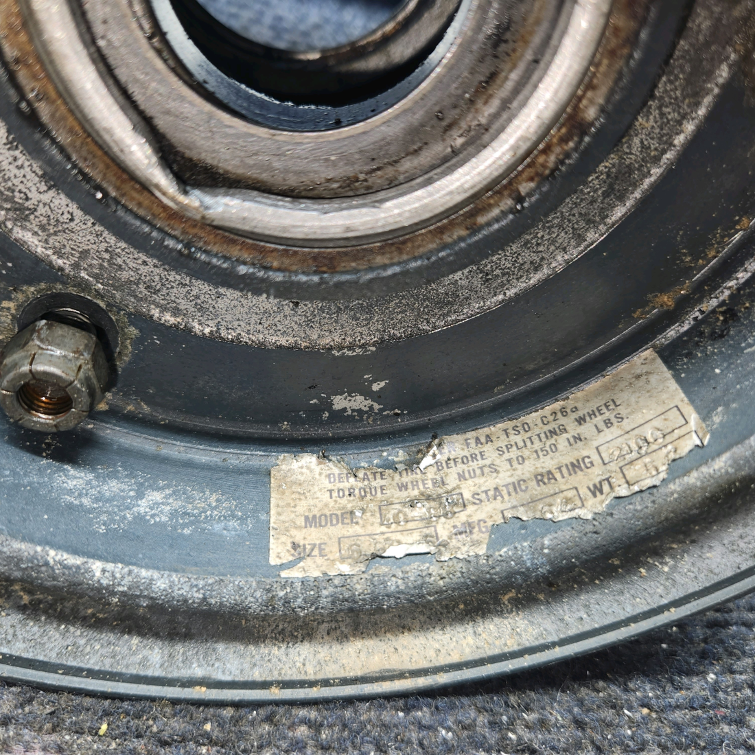 Used aircraft parts for sale, 40-86 Cleveland Cessna 172F 6.00-6 Main Wheel Assembly