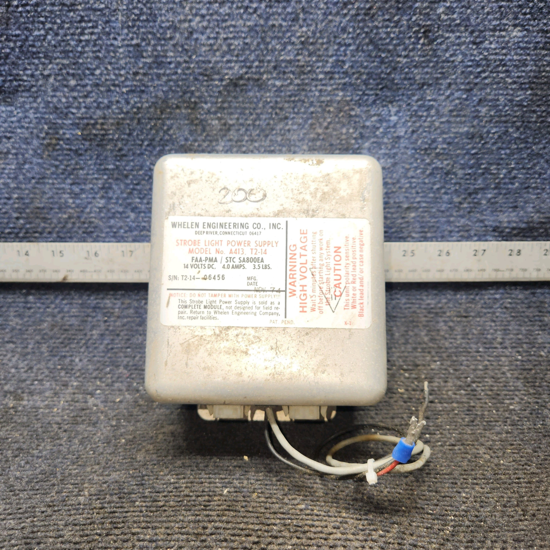 Used aircraft parts for sale, A413,T2-DF-14 Strobe Light Power Supply