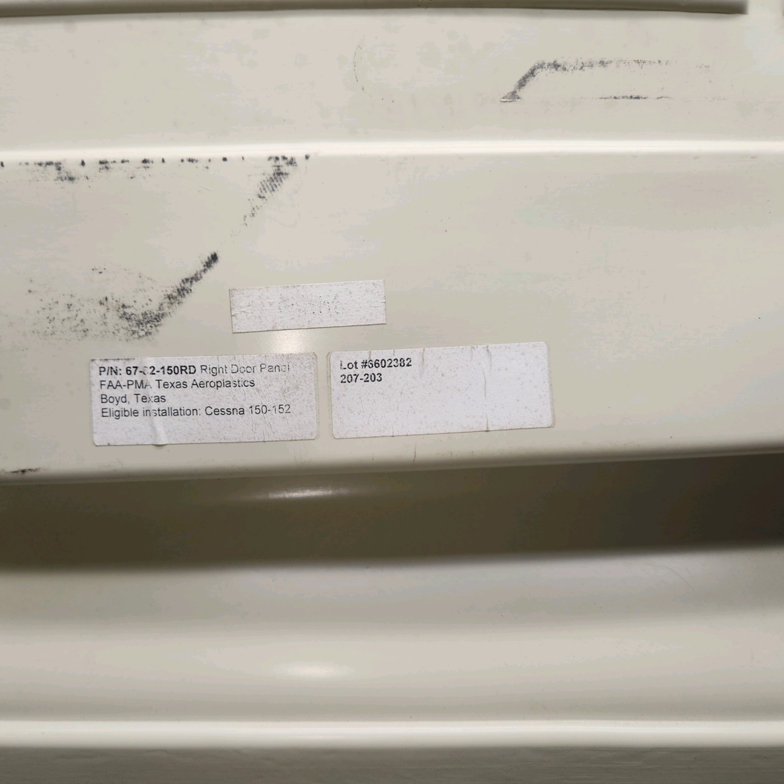 Used aircraft parts for sale, 67-82-150RD cessna 150G Door Panel - RH