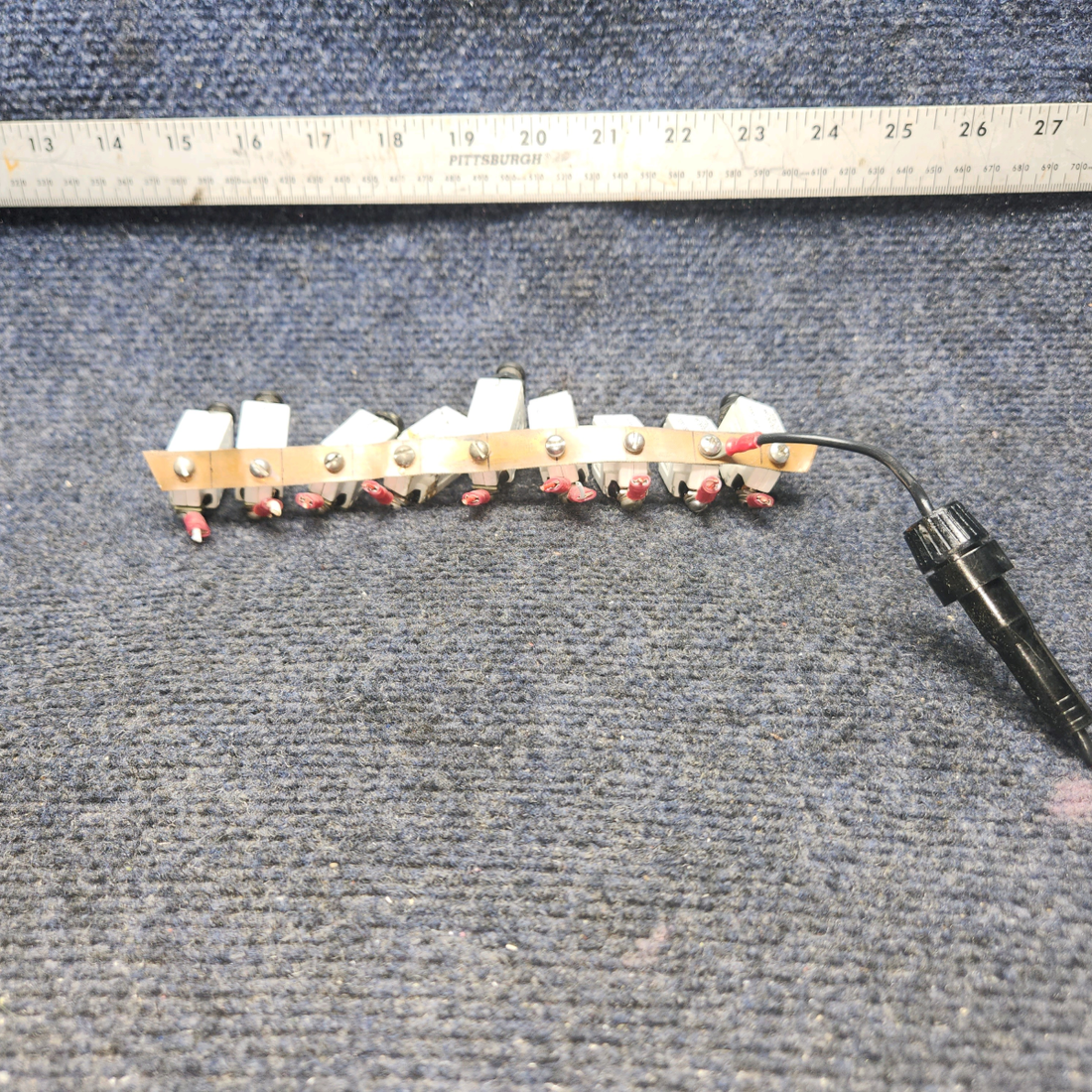 Used aircraft parts for sale, 7274-2-10 , 7277-2-5 , 7277-2-2 klixon Beechcraft A24R Circuit Breaker 2-10AMP/ 5-5AMP / 2-2AMP. Total Nine