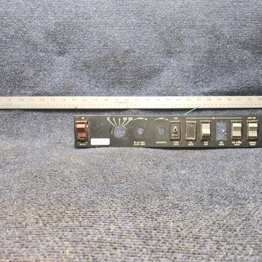 Used aircraft parts for sale, 1213364-3, 1213314-9 Cessna 182P Panel Assy with Switches