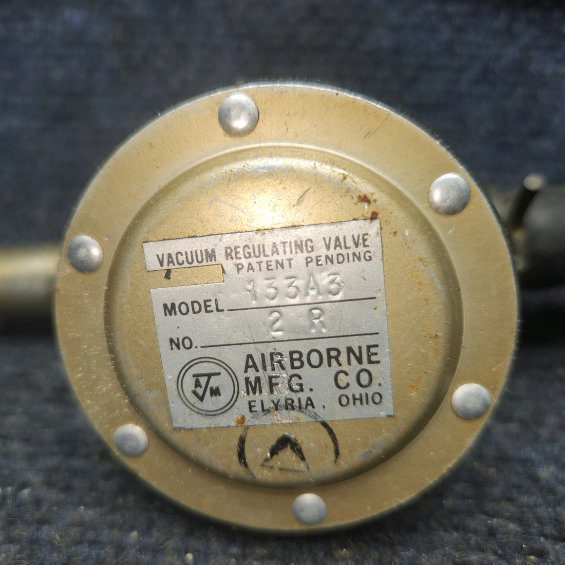 Used aircraft parts for sale, 133A3 Airborne Beechcraft A24R Vacuum Regulator Valve Assembly