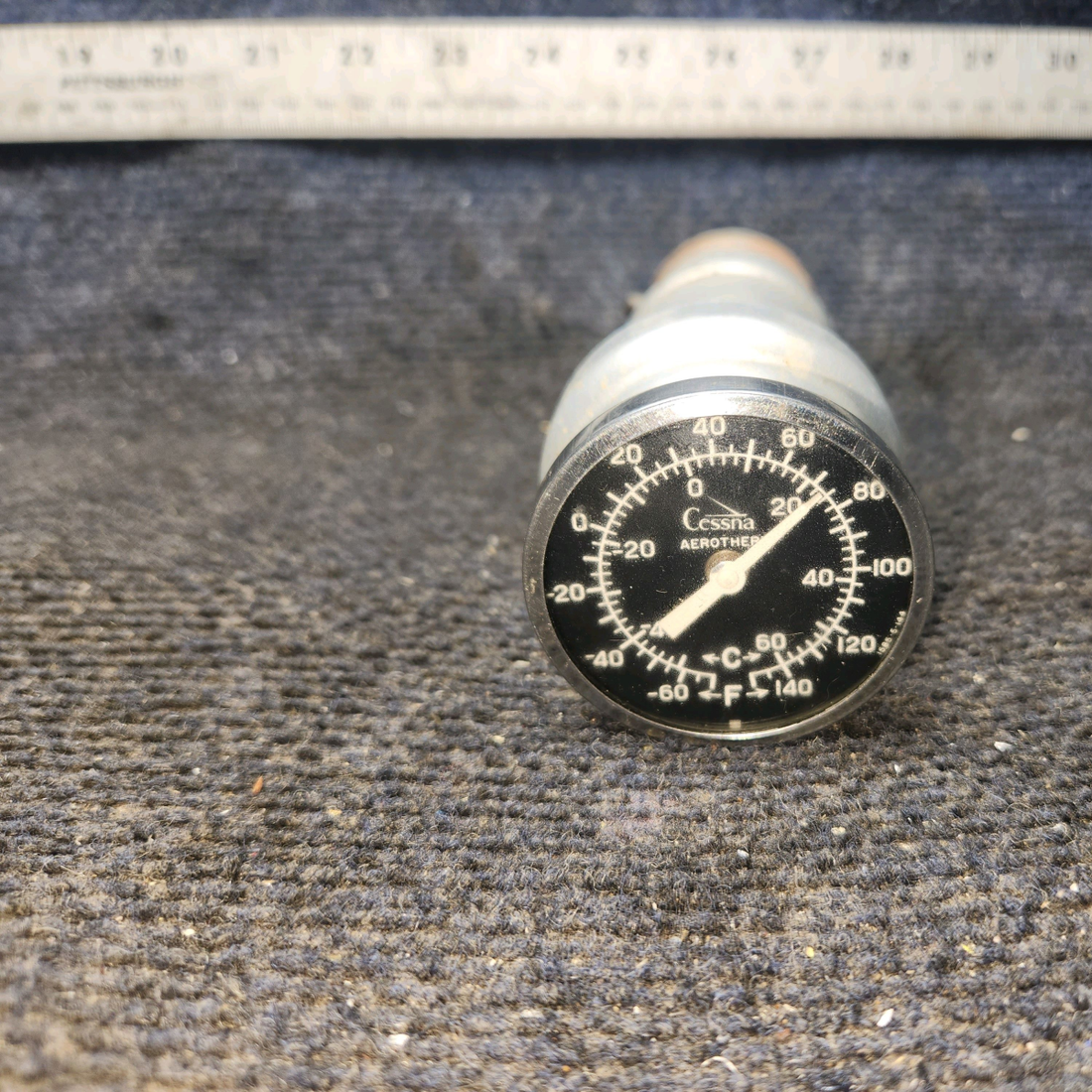 Used aircraft parts for sale, 51322-1 cessna 150G Outside Air Temperature Indicator with Air Vent