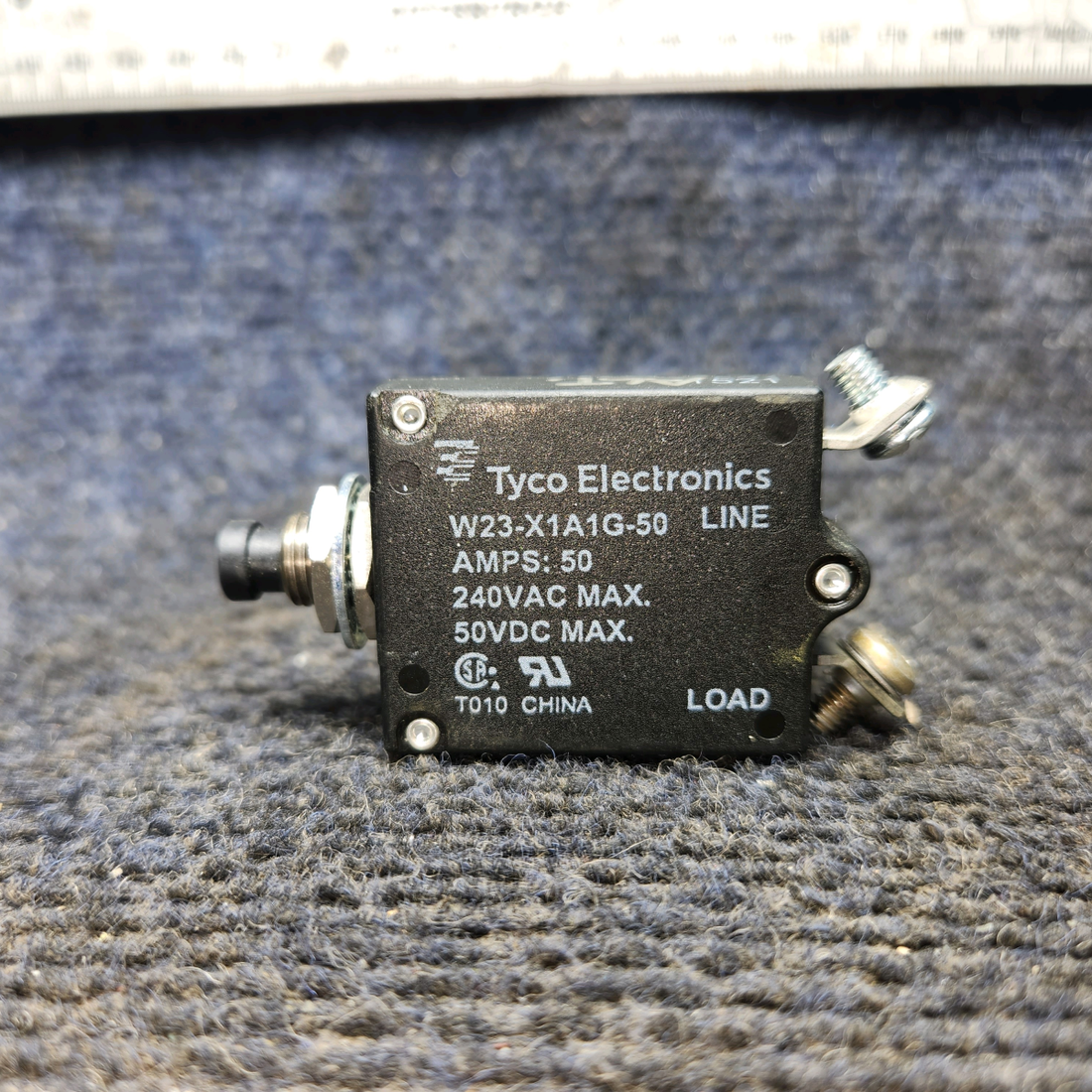 Used aircraft parts for sale, W23-X1A1G-50 Tyco Electronics W23 Series PIPER PA-24-250 Circuit Breaker – 50 Amps, Price per Each