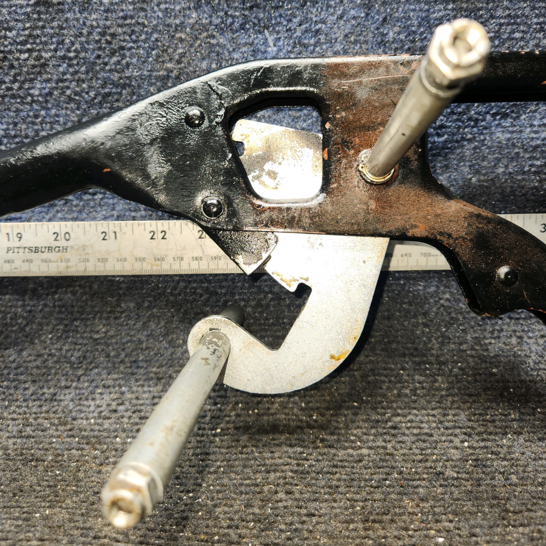 Used aircraft parts for sale, 0510166-6, 0510171-1 Cessna 172 E Flap Lever Assembly with Ratchet