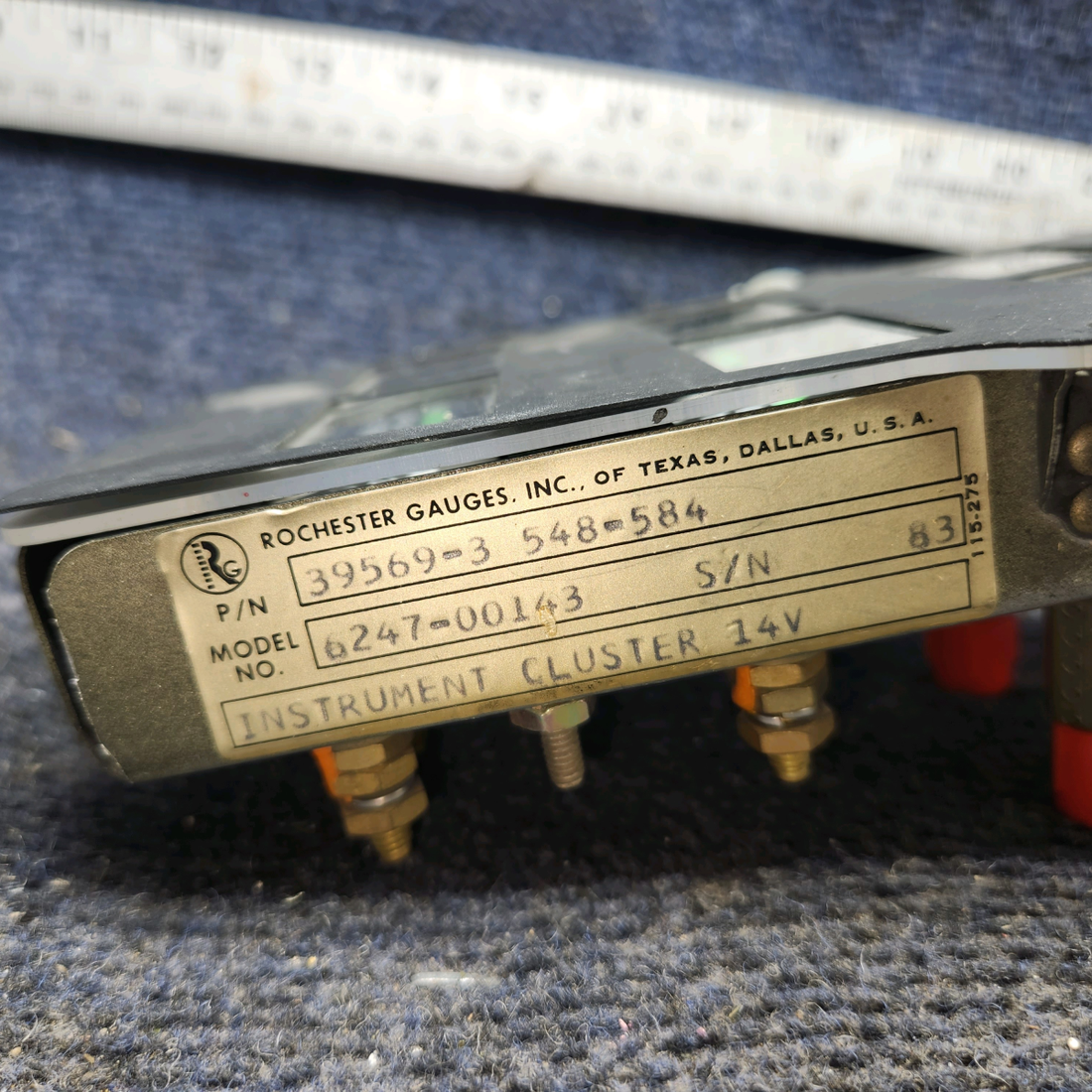 Used aircraft parts for sale, 39569-003 Rochester Gauges Piper PA34-220T Intrument Gauge Cluster (12V)