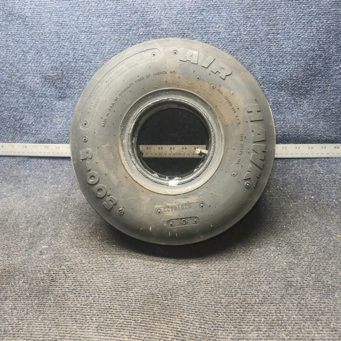Used aircraft parts for sale, 5.00-5 Air Hawk 5.00-5 Cessna 172E Tire 6 PLY with tube