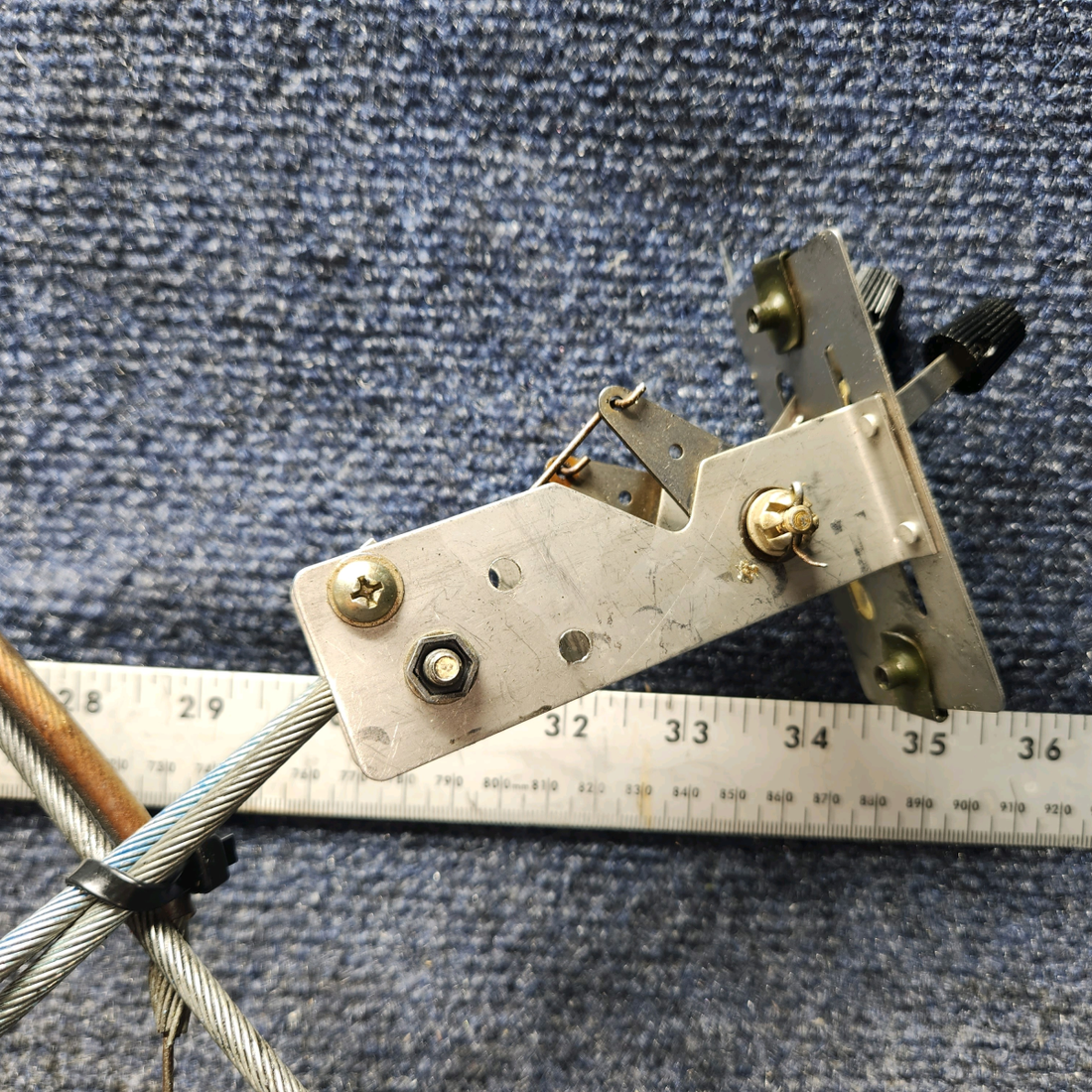 Used aircraft parts for sale, 79863-003 Piper PA28-161 Heat and Defrost Control Levers w/ Knobs and Cables (2 Levers – 37" & 46")