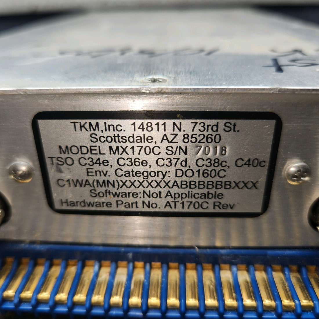 Used aircraft parts for sale, TKM MX170C Michel MX170C Cessna 172 Nav/Comm Radio W/ Tray