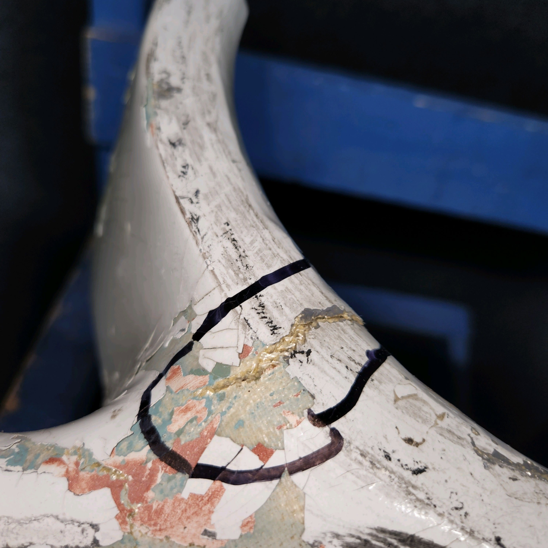Used aircraft parts for sale, 0552162-14 cessna 172N Upper Spotweld Assembly – Cracked, Dented and Bent