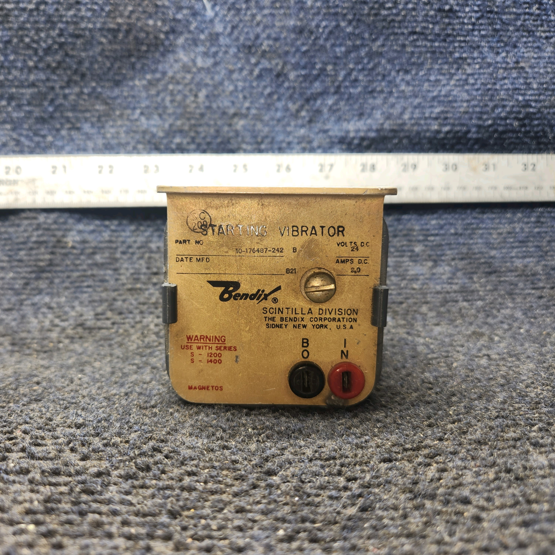 Used aircraft parts for sale, 0-176487-242B Bendix Starting Vibrator Assembly (24V, 2.0A)
