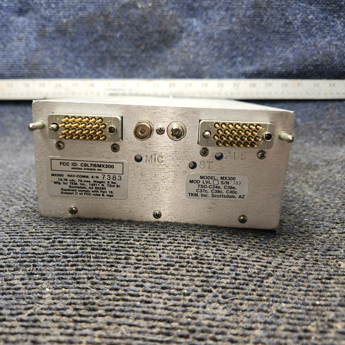 Used aircraft parts for sale, MX300 TKM cessna 172N Nav/ Com 14V  No Tray No Connector