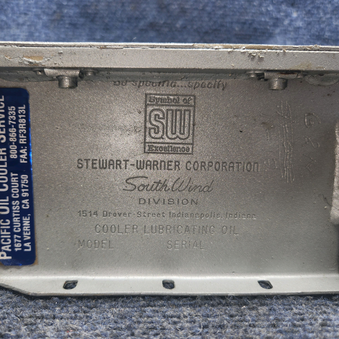 Used aircraft parts for sale, 8432S Beechcraft A24R Oil Cooler Assy