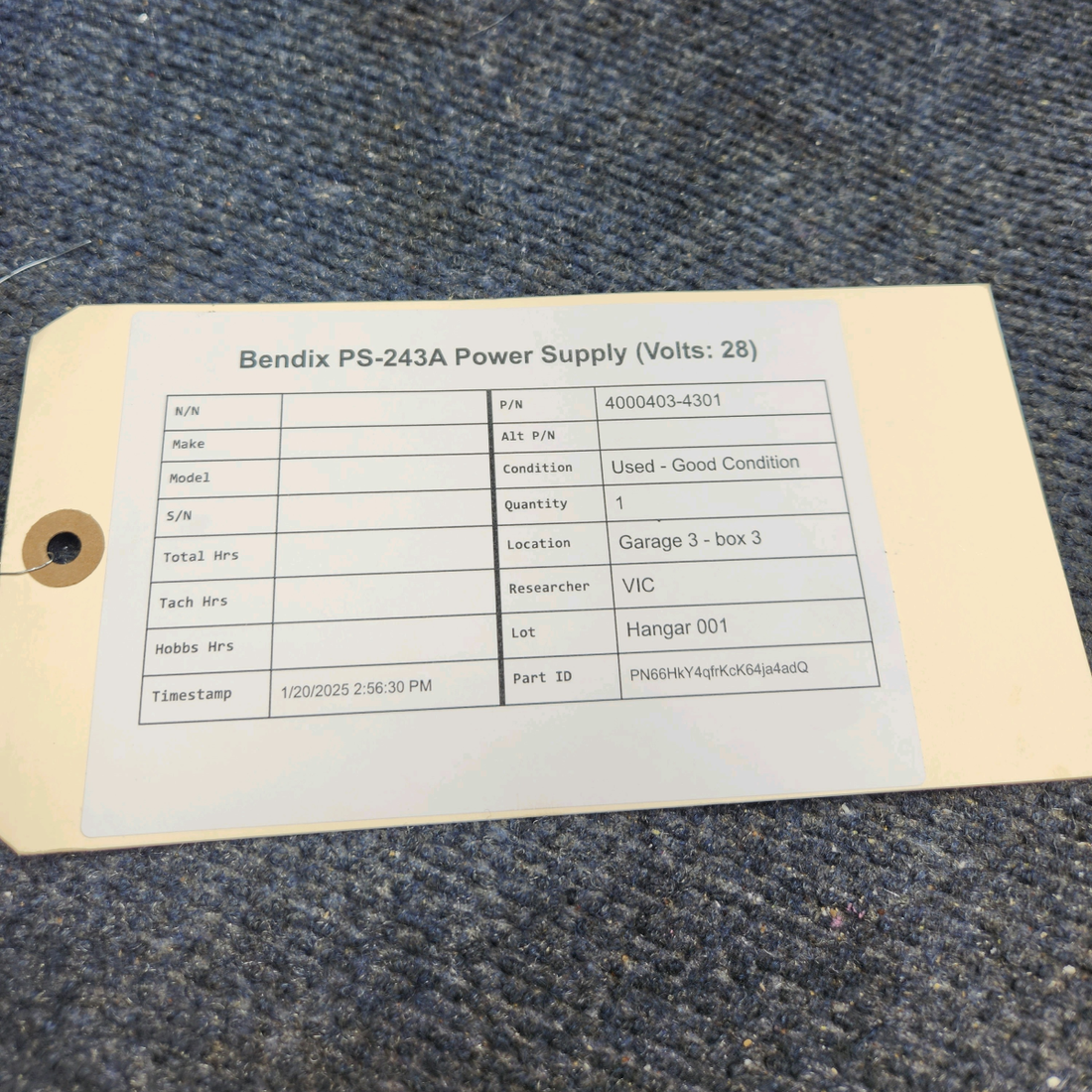 Used aircraft parts for sale, 4000403-4301 Bendix PS-243A POWER SUPPLY (VOLTS: 28)