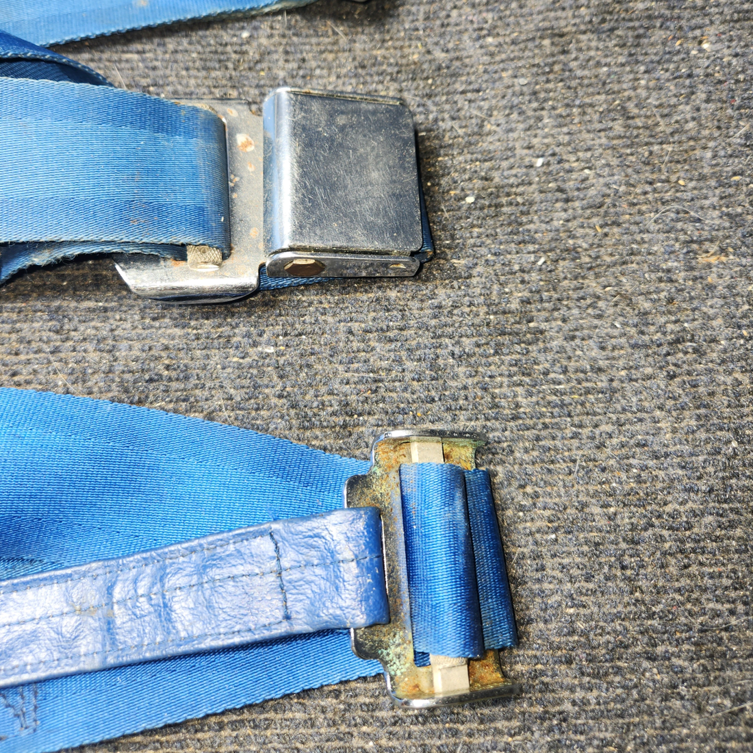 Used aircraft parts for sale, 2-846-745 American Safety cessna 172N Seat Belt Assembly Set with Anchors – Blue